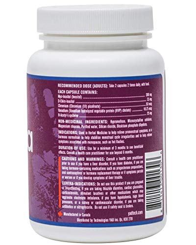 Inosia All Natural Fertility Supplement for Women with Myo-inositol, D-Chiro-inositol, Vitex, Chromium Picolinate, and N-acetyl-l-cysteine (120 Pills - 1 Month Supply)