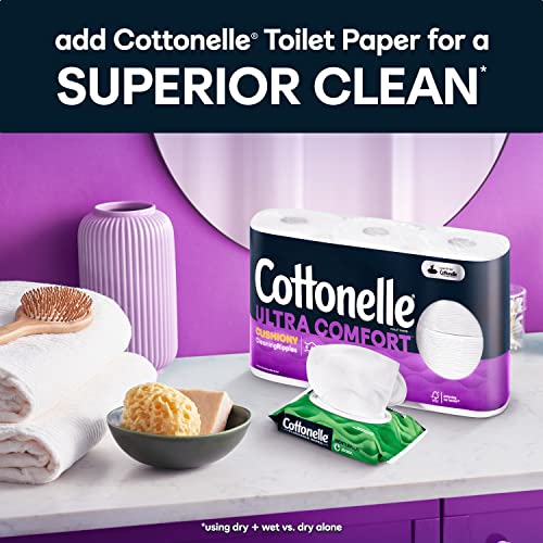 Pre-Order | Arrives in 5–10 Days – Cottonelle GentlePlus Flushable Wet Wipes with Aloe & Vitamin E, Adult Wet Wipes, 8 Flip-Top Packs, 42 Wipes per Pack (336 Total Flushable Wipes)