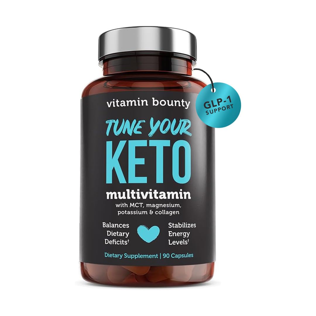 Vitamin Bounty Tune Your Keto Multivitamin – Keto-Specific Nutritional Support with Magnesium, Potassium, and MCT for Energy, Cramp Relief, and Nutrient Optimization, GLP-1 Support - 90 Capsules