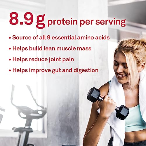 Organika Enhanced Collagen Protein Essential Aminos - Hydrolyzed Collagen Peptides Powder with L-Tryptophan- 9g Protein per 10g Serving, Grass-Fed, Unflavoured- 500g