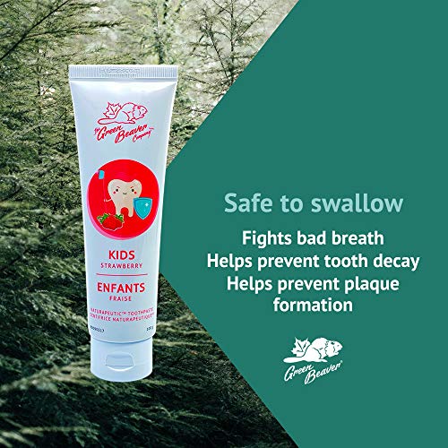 Natural Toothpaste for Kids, Strawberry Flavour, Fluoride Free, 3 Pack