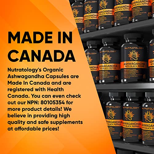 Organic Ashwagandha With Black Pepper For Improved Absorption. Resistant To Stress, Increases Energy Levels & Supports Memory Enhancement - 650MG Ashwagandha Per Capsule - 60 Capsules