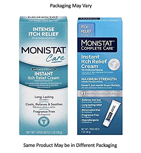 Monistat Care Instant Itch Relief Cream-Max Strength - Cools & Soothes, (Packaging may vary), White, 1 Oz