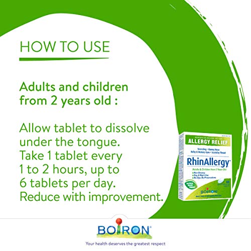 Pre-Order | Arrives in 5–10 Days – Boiron RhinAllergy for Relief from Allergy Symptoms of Sneezing, Runny Nose, and Itchy Eyes or Throat- 60 Tablets