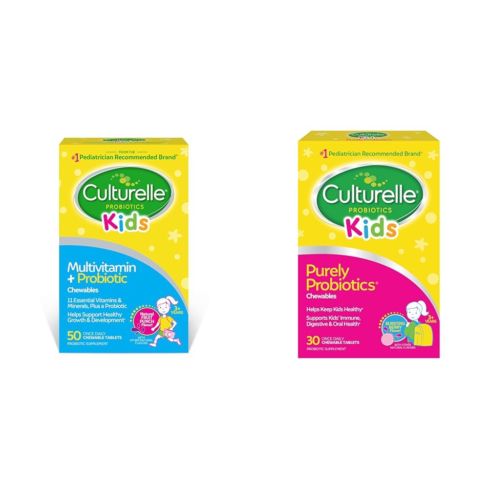 Pre-Order | Arrives in 5–10 Days – Culturelle Kids Complete Chewable Multivitamin + Probiotic for Kids & Kids Chewable Daily Probiotic for Kids