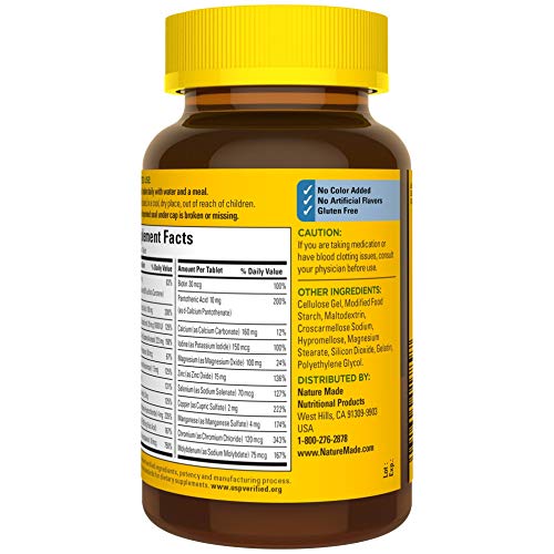 Nature Made Multivitamin For Him with No Iron, Mens Multivitamins for Daily Nutritional Support, Multivitamin for Men, 90 Tablets, 90 Day Supply