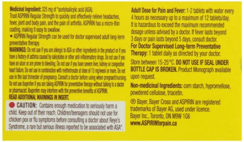 Pre-Order | Arrives in 5–10 Days – ASPIRIN Regular Strength Tablet, 325 mg