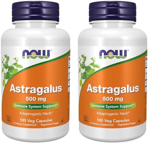 NOW Supplements, Astragalus (Astragalus membranaceus) 500 mg, Immune System Support*, 100 Capsules (Pack of 2)