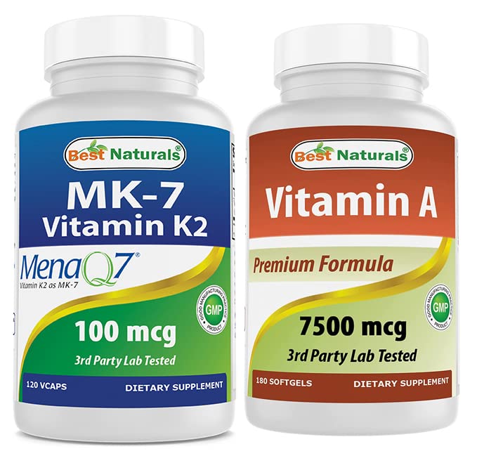 Best Naturals MK-7 Vitamin K2 100 mcg & Vitamin A 25000 IU