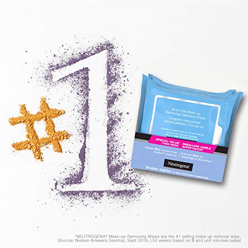 Neutrogena Make-up Remover Cleansing Wipes, Alcohol & fragrance-free, Facial Wipes, 20 Single wrapped wipes
