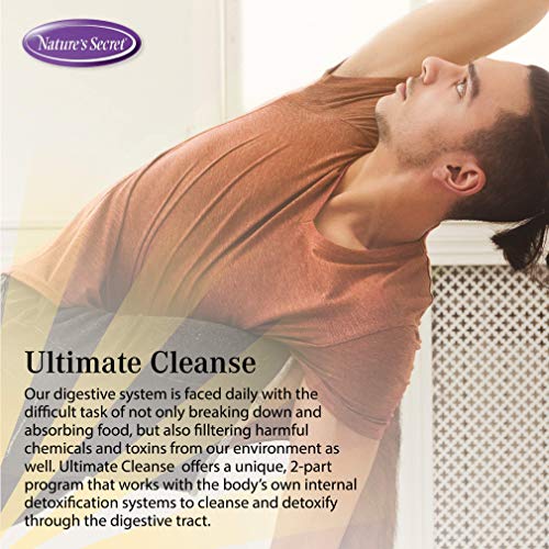 Nature's Secret Ultimate Cleanse 2-Part Total Body Detoxification & Elimination Supports Digestion, Wellness, Colon Health & Regularity - Multi-Herb Digestion & Multi-Fiber Cleanse - 240 Tablets