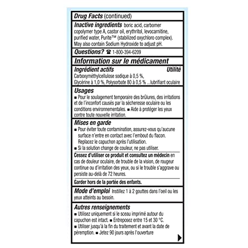 Refresh Optive Advanced Ophtalmic Solution, lubricant eye drops, enhanced formula, dry eye relief, 10ml