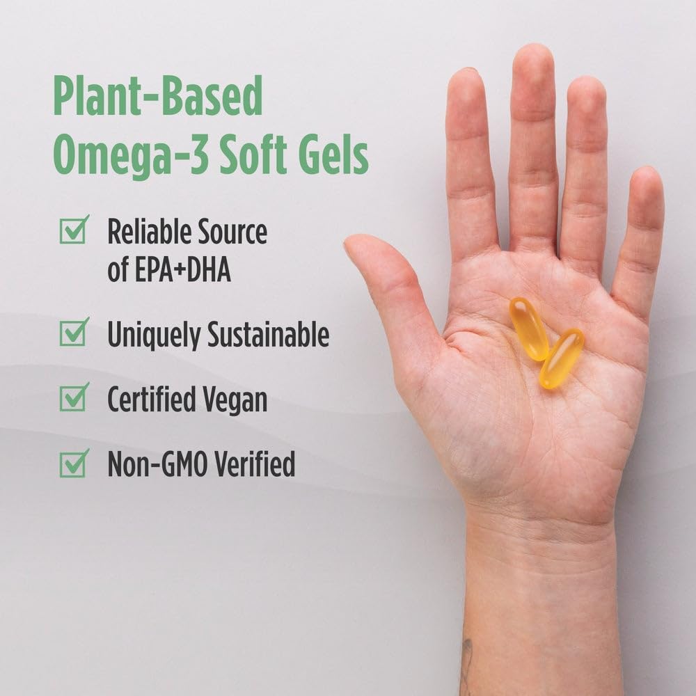 Pre-Order | Arrives in 5–10 Days – Nordic Naturals Plant Based Ultimate Omega, Lemon Flavor - 60 Vegetarian Soft Gels - 1210 mg Omega-3 - Vegan EPA and DHA - Supplement Made from Algae - Brain & Heart Support - Non-GMO - 30 Servings