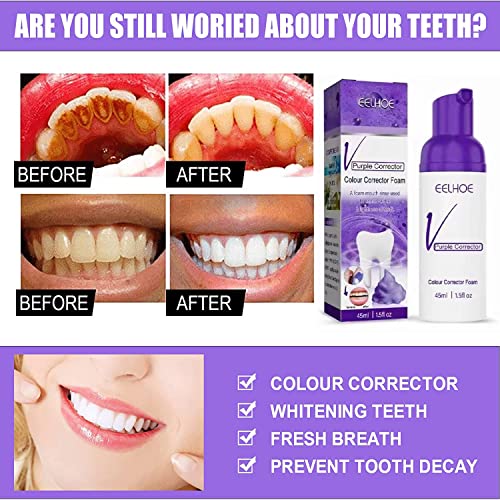 Purple Toothpaste, Foam Toothpaste for Teeth Whitening, Whitening Toothpaste for Teeth Cleaning, Deeply Cleaning Gums,Stain Removal, Brightness and Reduce Yellowing