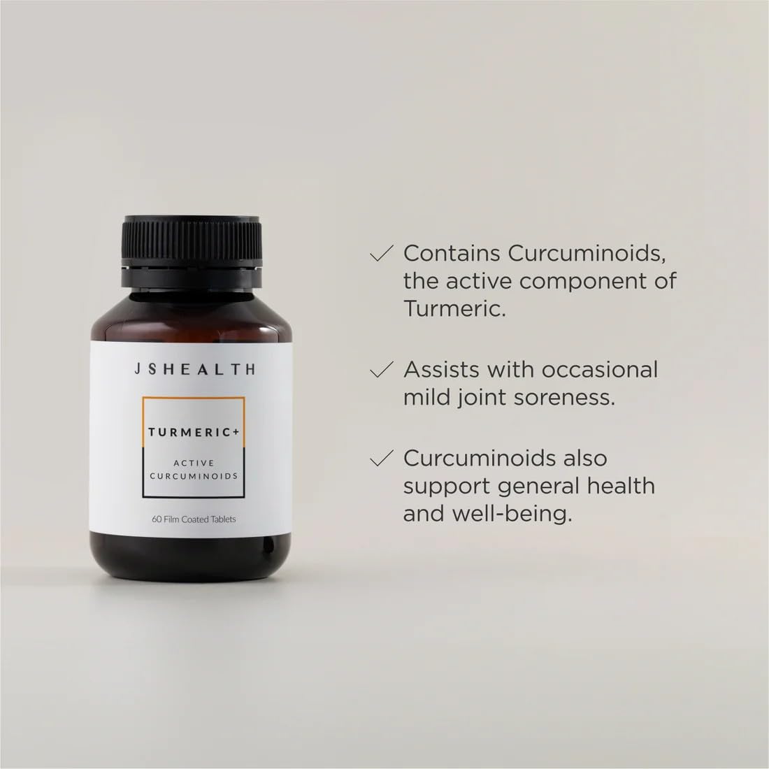 JSHealth Turmeric Curcumin Supplement - Turmeric Supplement for Joint Support - Contains Bioavailable Curcumin C3 Complex - 30 Servings