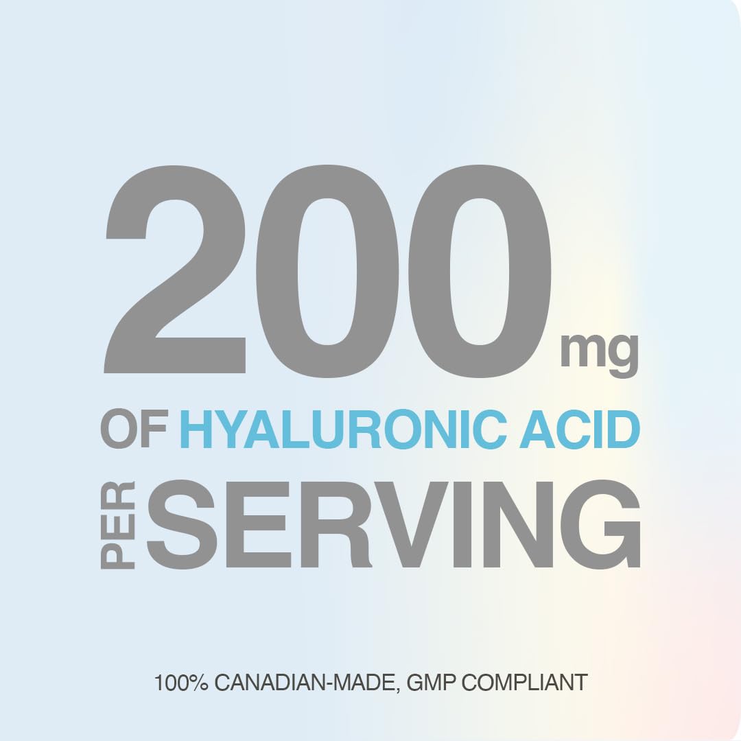 Just Collagen Hyaluronic Acid Supplement with Vitamin C - Biotin - 60 Vegan Capsules for Collagen Formation, Immune System, Skin & Joint Health - Non-GMO