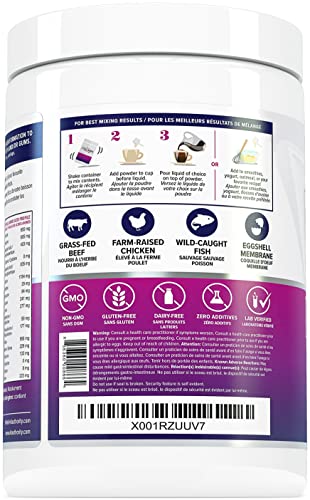 Multi Collagen Peptides Plus Hyaluronic Acid and Vitamin C, Hydrolyzed Collagen Protein, Types I, II, III, V and X Collagen, Unflavored