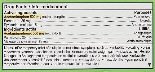 Midol PMS Caffeine-Free Pain Reliever, Fast Relief of Pre-Menstrual Period Symptoms such as Irritability, Bloating, Cramps, Breast tenderness, Backache, Headaches and Muscle Aches (40 Caplets)