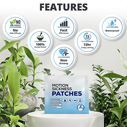Motion Sickness Patches, Effective for Motion Sickness, Sea Sickness and Morning Sickness Relief, Better Than Motion Sickness Bands and Motion Sickness Glasses, Cruise Essentials.