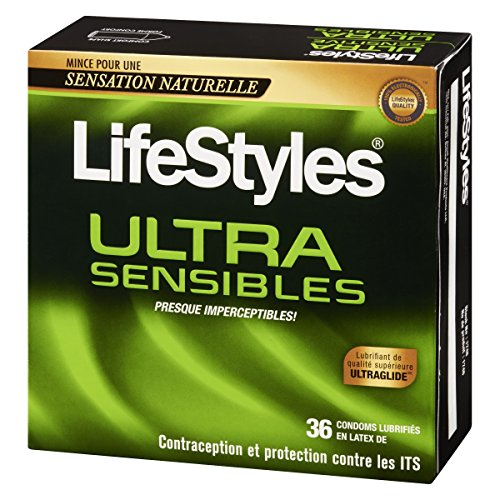 LifeStyles Ultra-Sensitive Condoms – 36 Count – Natural-Feeling, Lubricated Latex Condoms