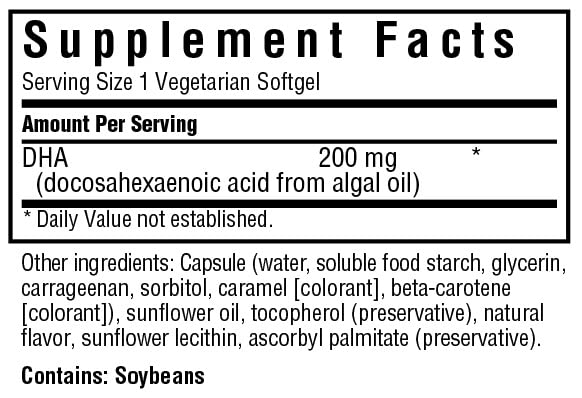Pre-Order | Arrives in 5–10 Days – BlueBonnet Natural Omega-3 Vegetarian DHA Vegetarian Softgels, 200 mg, 60 Count ('743715009097)