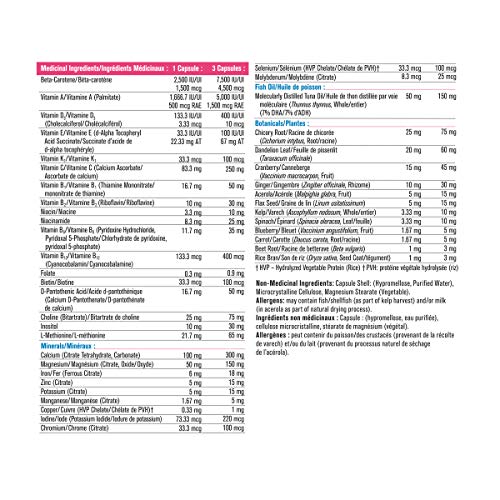 MultiVitamins Prenatal Formula - 120 Capsules | Made with Vitamins K2 and D3, Folic Acid, Whole Food Concentrates, Ginger, Cranberry, GHA and Flax Seed