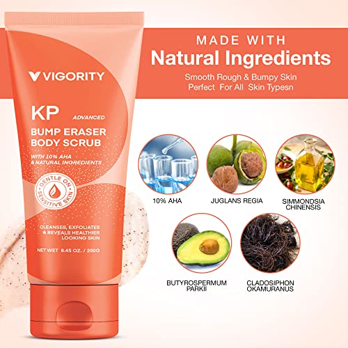 KP Bump Eraser Body Scrub, Exfoliating Body Scrub, Strawberry Legs Treatment, Exfoliating Body Wash, Body Scrubs for Women Exfoliation, Keratosis Pilaris Treatment