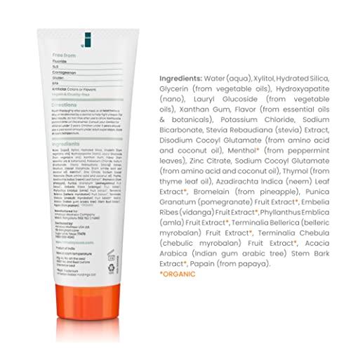 Himalaya Botanique Whitening + Hydroxyapatite Toothpaste for Whiter Teeth & Fresher Breath, Fights Plaque with Hydroxyapatite Support & Mint Flavor, Fluoride Free, SLS Free, & Vegan, 4.0 oz (113g)