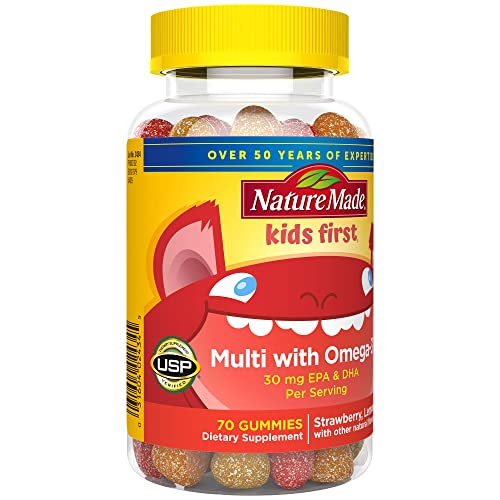 Nature Made Kids First Multivitamin with Omega-3, Kids Vitamins and Minerals for Nutritional Support, 70 Kids Multivitamin Gummies