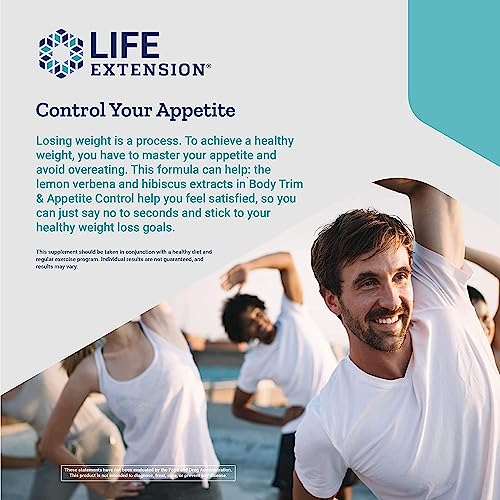 Life Extension Body Trim & Appetite Control - Lemon Verbena & Hibiscus Extract Formula Supplement - for Healthy Weight Loss Support - Once Daily, Gluten-Free, Non-GMO, Vegetarian - 30 Capsules