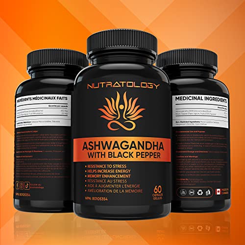 Organic Ashwagandha With Black Pepper For Improved Absorption. Resistant To Stress, Increases Energy Levels & Supports Memory Enhancement - 650MG Ashwagandha Per Capsule - 60 Capsules
