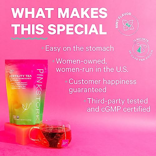 Pink Stork Fertility Tea, 100% Organic, 30 Cups, Mint