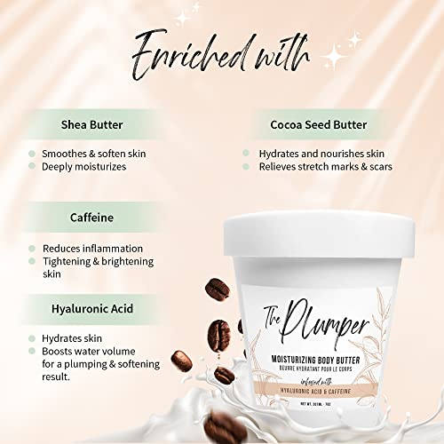 Naturally Vain The Plumper Moisturizing Body Butter, Body Lotion, Moisturizing Lotion, Dry Skin, Shea Butter, Cocoa Butter, Hyaluronic Acid, Caffeine Lotion, Firm, Smooth