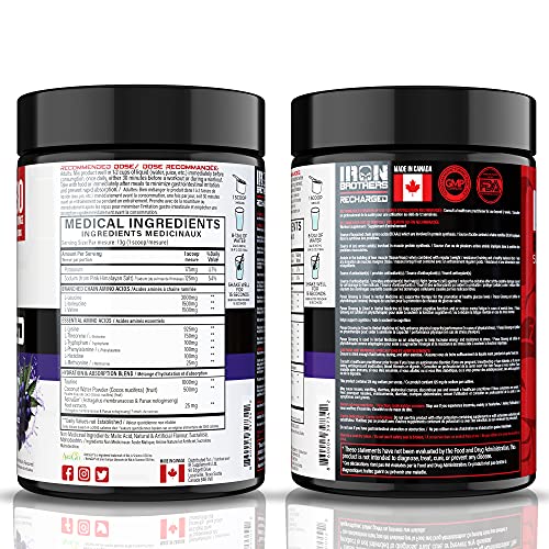 Recharged BCAA/EAA Supplement | Purple Haze Grape Amino Acids Intra Workout Powder For Workout Muscle Recovery | 30 Serves | L-Leucine, L-Isoleucine, Electrolytes & AstraGin - Sugar Free Powder For Workout Muscle Recovery | 30 Serves | L-Leucine, L-Isoleu