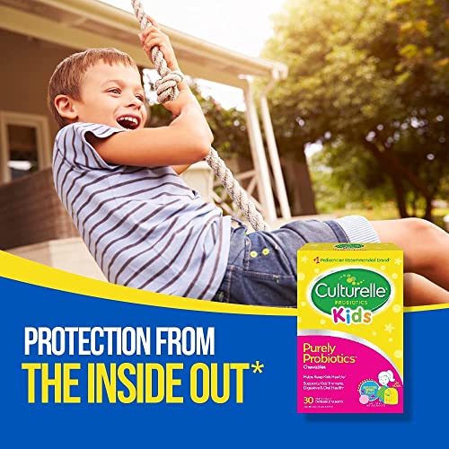 Pre-Order | Arrives in 5–10 Days – Culturelle Kids Chewable Daily Probiotic for Kids, Ages 3+, 30 Count, #1 Pediatrician-Recommended Brand, Natural Berry Flavored Daily Probiotics for Digestive Health, Oral Care & Immune Support