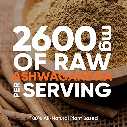 New Nutrali Ashwagandha Powder with Black Pepper Extract - Highest Potency 2600mg per serving (2 capsules), 120 Vegan Capsules, Improved Memory, Increased Energy and Decreased Stress Supplement. Powerful Ancient Ayurveda Adaptogen. (2 Pack)