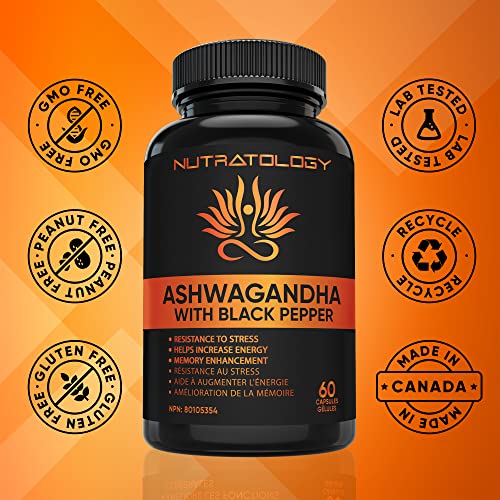 Organic Ashwagandha With Black Pepper For Improved Absorption. Resistant To Stress, Increases Energy Levels & Supports Memory Enhancement - 650MG Ashwagandha Per Capsule - 60 Capsules