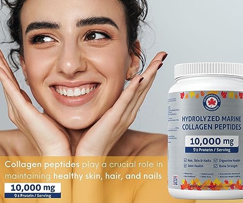 Orthomolecular Laboratories - Hydrolyzed Marine Collagen Peptides Powder 10000mg, 600g - Vitamins for Bone Strength, Digestive Health, Joint Health, Hair Skin & Nail Vitamins - Collagen Protein Powder