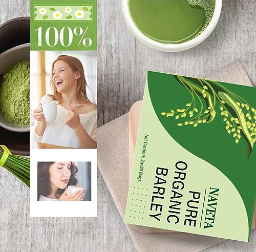 Naveta Barley Grass Powder 100% Pure & Organic, Organic Barley Grass Powder, Naveta Pure Organic Barley, Cleanse Body(1BOXES)