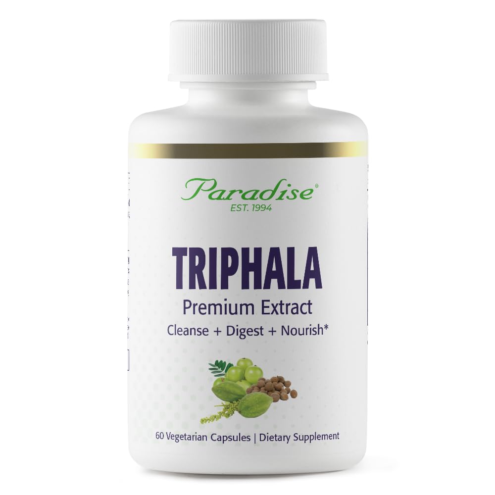 Paradise Herbs Triphala Extract, Super Potent, Ultra Pure, Vegan, Non GMO, Gluten Free, 60 Vegetarian Capsules