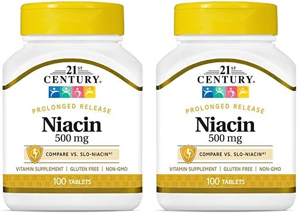 21st Century Niacin 500 mg Prolonged Release Tablets, 100 Count (27474) (Pack of 2)