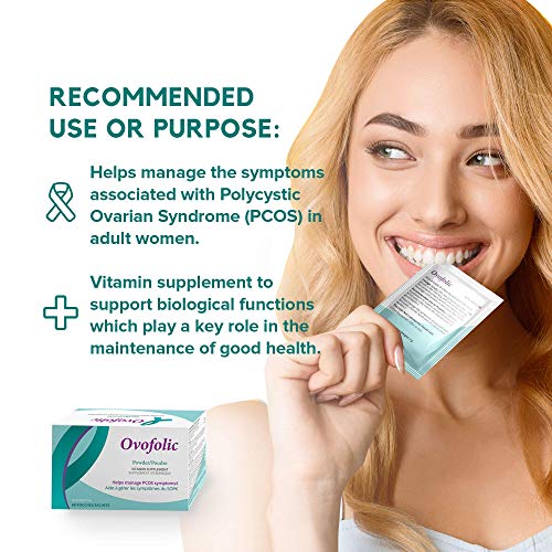 Ovofolic PCOS Supplement for Women - Boost Fertility, Hormonal Balance, and PCOS Support - Myo-Inositol, D-Chiro Inositol, Active Folate - High Potency PCOS Supplements (60 Servings, Sachets)