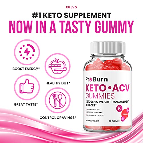 Pro Burn Keto Plus ACV Gummies Pro Burn ACV Advanced Keto Formula Shark Plus Apple Cider Vinegar Keto Tank Gummies Dietary Supplement B12 Beet Root Juice (60 Gummies)
