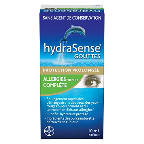 hydraSense Eye Drops, Allergy Relief, Preservative Free, Naturally Sourced, Fast and Long-Lasting Relief, 10 mL