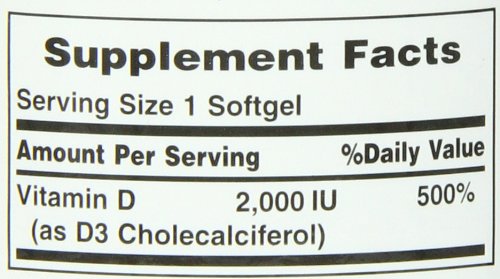 Nature's Bounty Vitamin D, Supports Immune Health & Bone Health, 2000IU Vitamin D3, 150 Softgels,150 Count (Pack of 2)