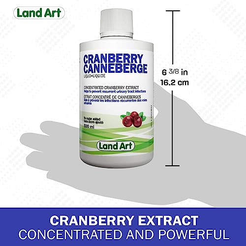 Liquid Cranberry Extract 500ml – Concentrated Formula - for Urinary Tract Infections - Antioxidant - Sugar Free – GMO-Free - Gluten Free - Vegan - Made in Canada