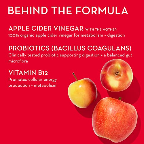 HUM Pro ACV Gummies -100% Organic Apple Cider Vinegar with The Mother, Probiotics for Digestive Health & B12 for Metabolism Support