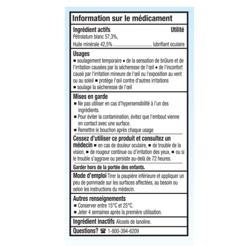 REFRESH LACRILUBE Lubricating Ophtalmic Ointment, Preservative-Free, Dry Eye Relief, 3.5g