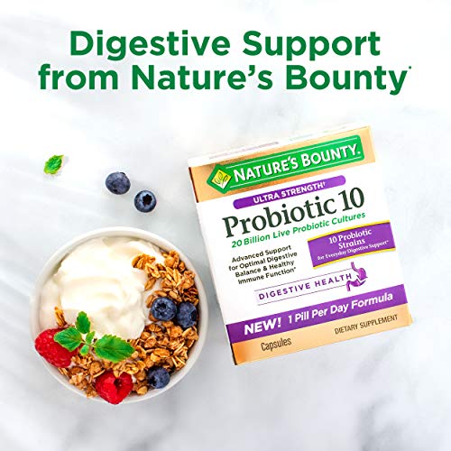 Nature's Bounty Probiotic, Controlled Delivery Dietary Supplement, Delivers Friendly Bacteria to Digestive, and Immune Systems, 30 Caplets